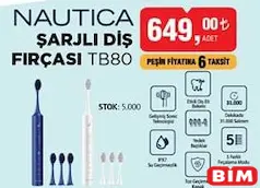 NAUTİCA TB80 ŞARJLI DİŞ FIRÇASI